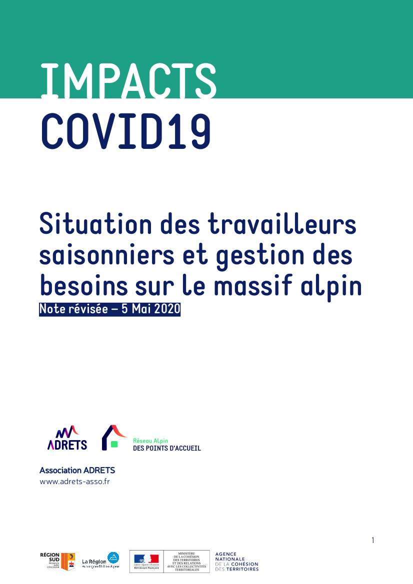 Impacts Covid 19 : Situation des travailleur saisonniers et gestion des besoins sur le massif alpin